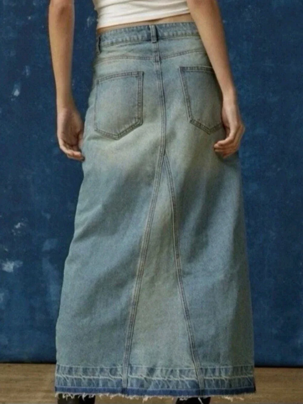 Urban Outfitters BSG Mandi Long Jean Denim Midi Skirt Size XL